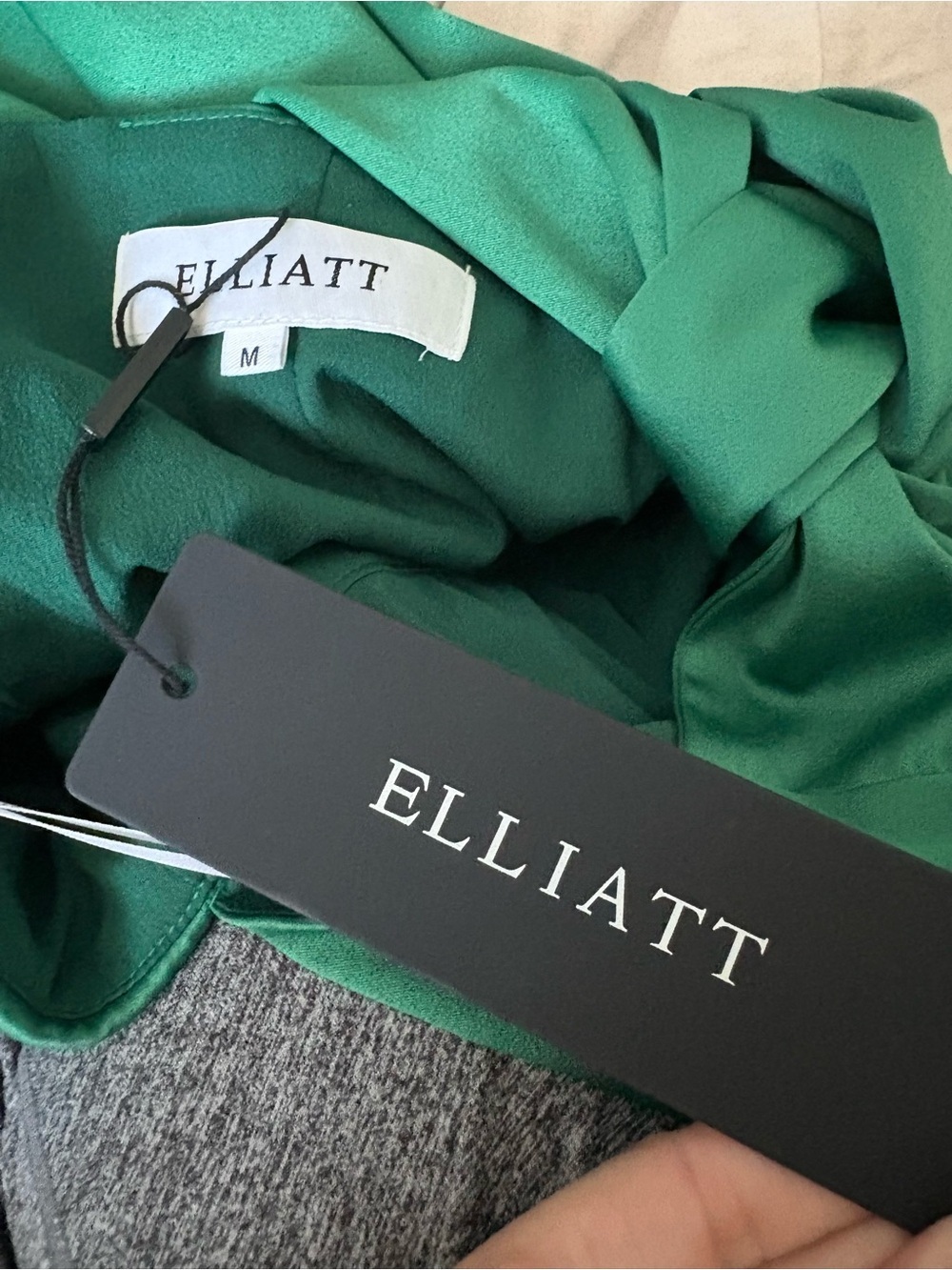 Elliatt Centuri Dress | Emerald Green | Halter, Asymmetrical, Backless - Picture 11 of 11